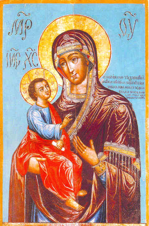Икона Божией Матери Иерусалимская (средник) - Конец XVIII века. Кинешма