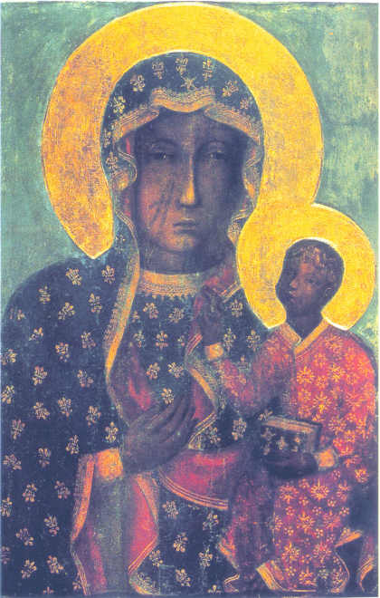 Богоматерь Ченстоховская. XIV век. Эта икона вариант византийской Одигитрии